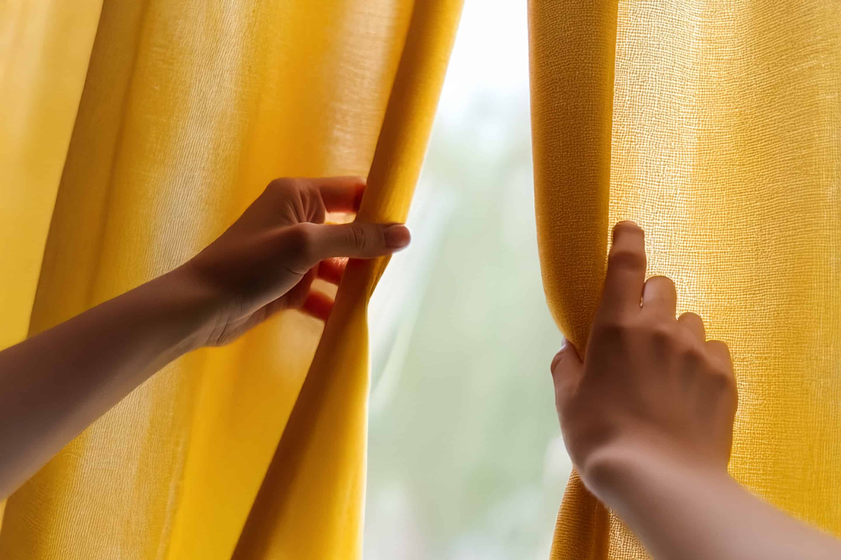 Window Curtains close up.