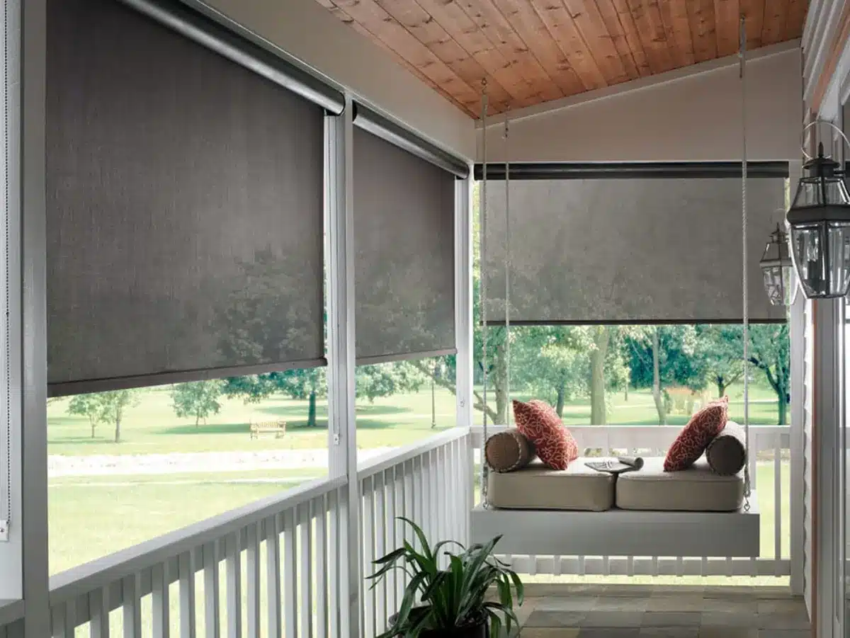 exterior shades porch swing Exterior shades by porch swing